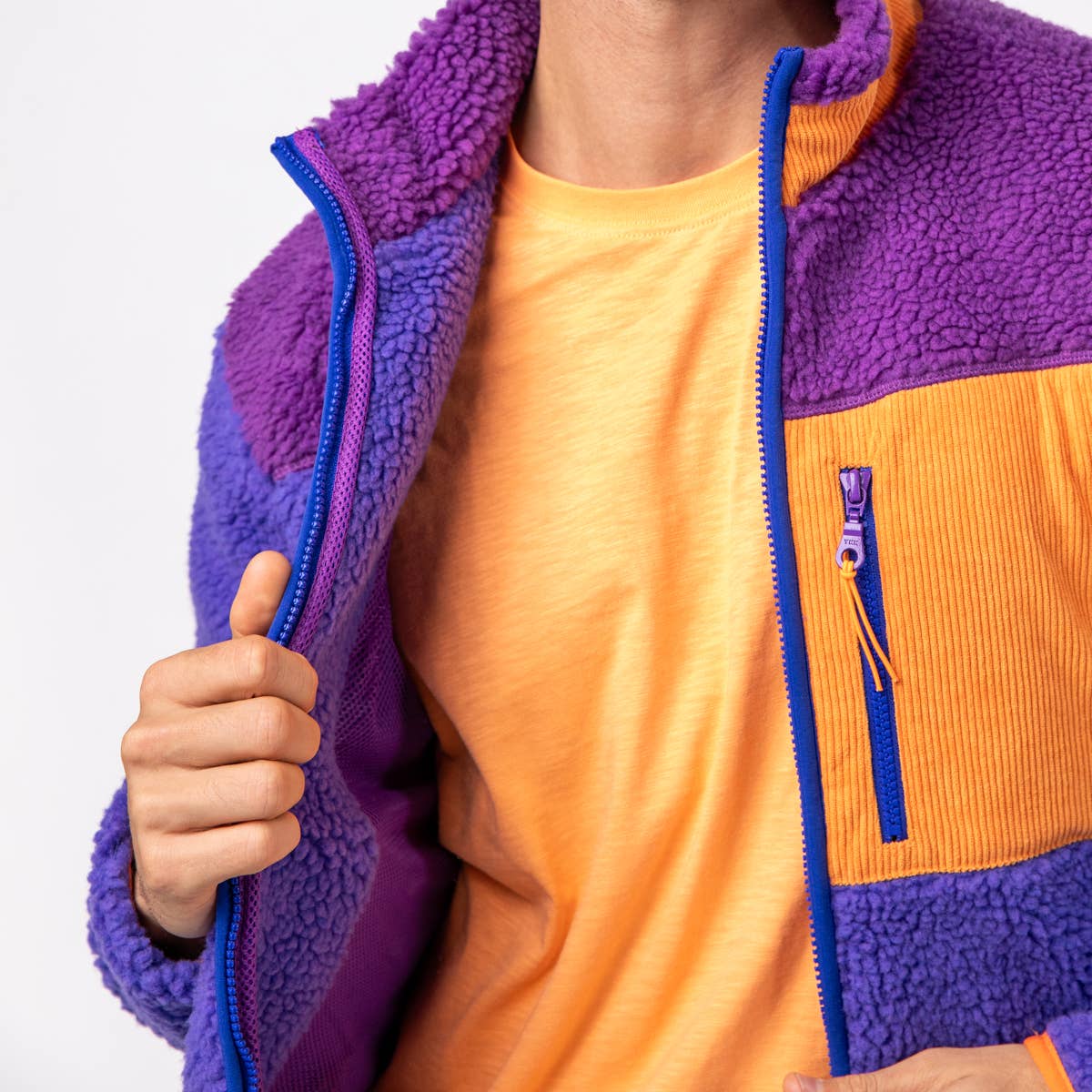 BILLYBELT - Wholesale Jacket - Unisex - Bubblegum Mixed Sherpa Zipped2