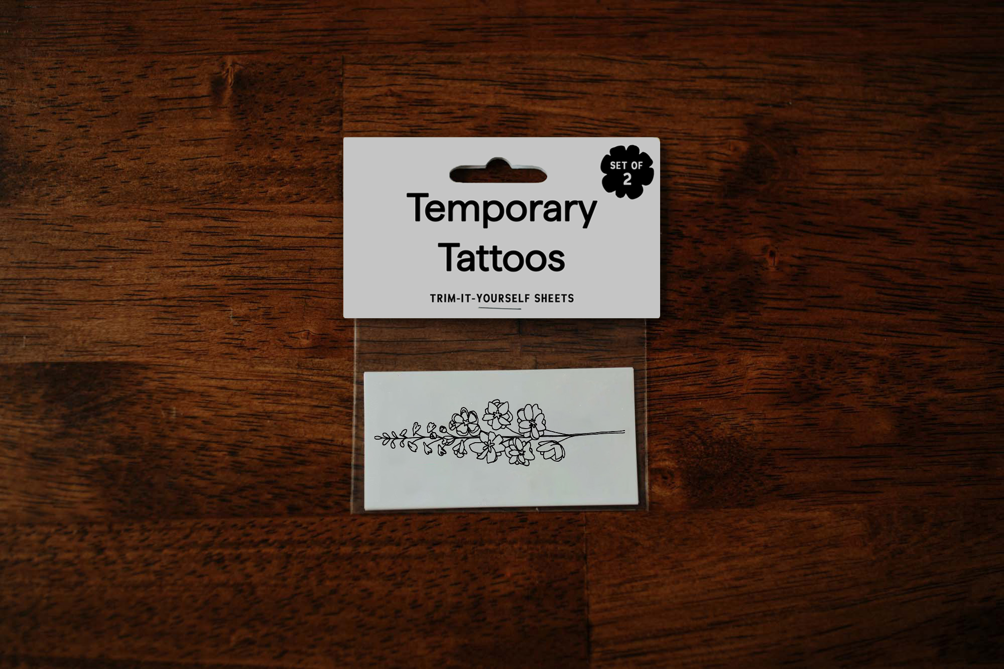 Saint Tattoos - Vente Tatouages temporaires - Fleur de naissance de juillet - Delphinium Tatouages Temporaires2