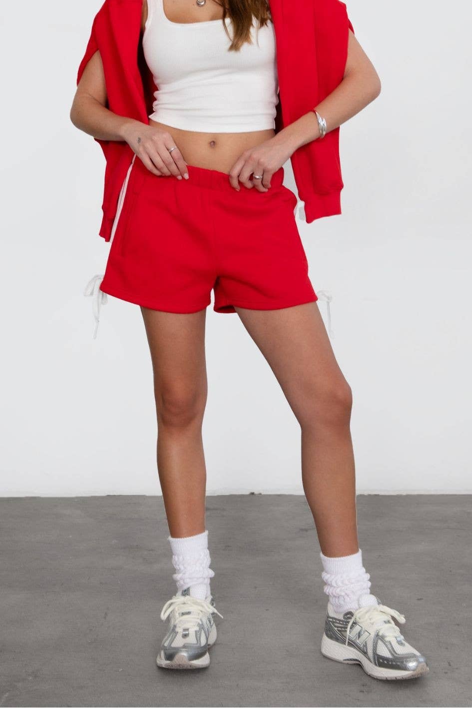 TICTOC - Wholesale Shorts - Women's - SUNNI Casual Mid Rise Plush Fleece Shorts1