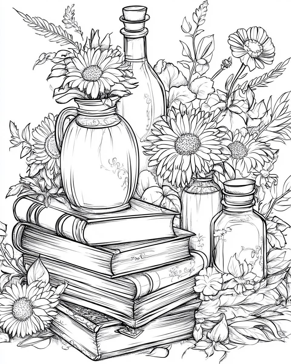 Mystical Monkey Toes - Wholesale Coloring & Activity Book - Adult - Beautiful Witchy Book Coloring Sheets With Stackable Crayon2