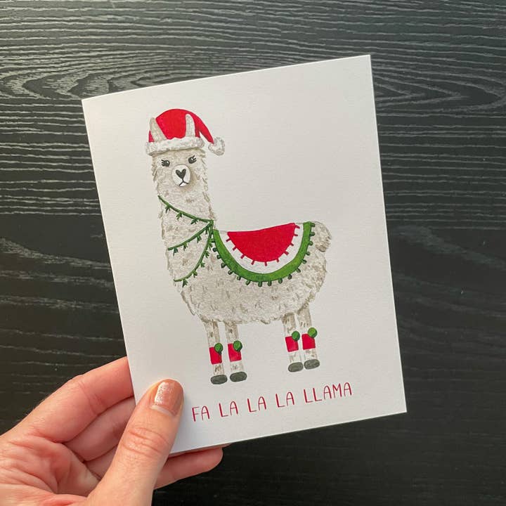 Christmas Llama Card for wholesale by Colle Creative