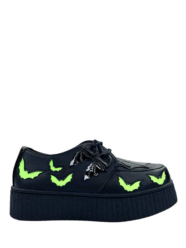 YRU Shoes - Wholesale Lifestyle trainers – Women′s - KRYPT BAT - BLACK/GREEN GLOW IN THE DARK1