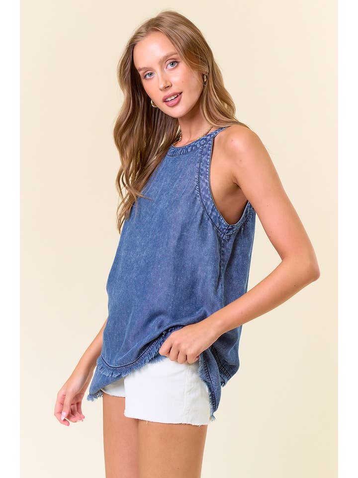 Cross Strap Denim Top - 40732T for wholesale on Faire