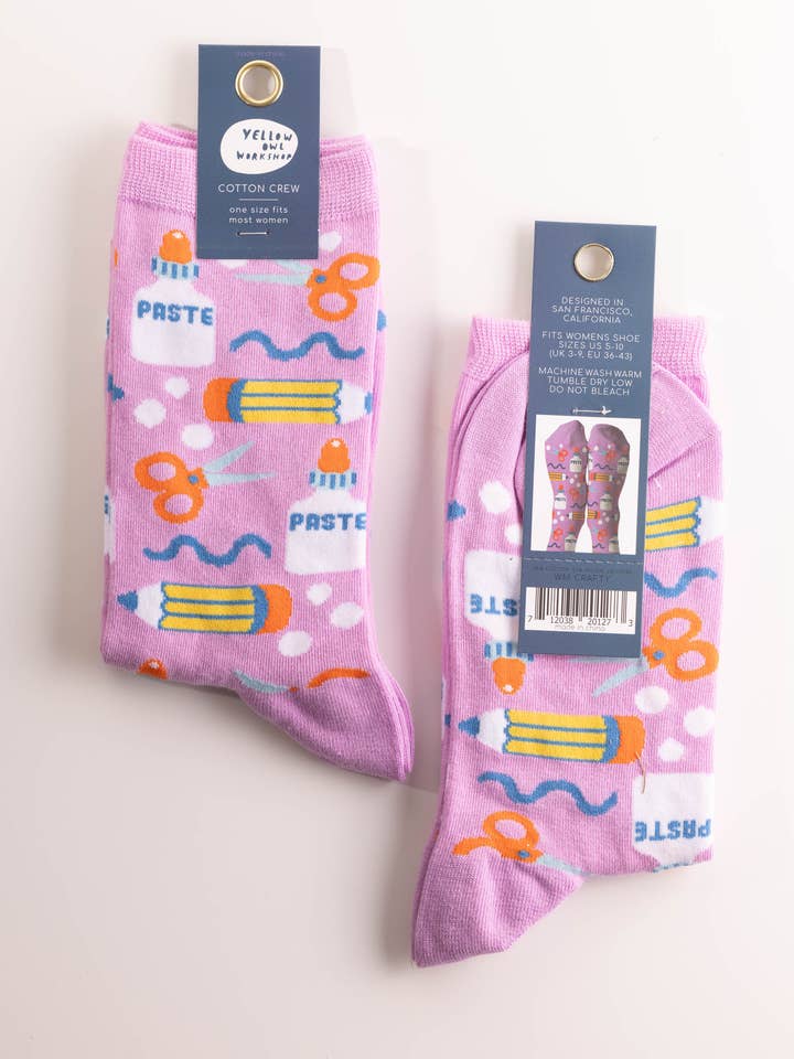 Yellow Owl Workshop - Wholesale Socks - Women's - Crafty Socks - Women's Crew Socks for DIY Crafters