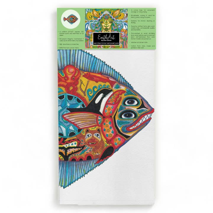 Halibut Flour Sack Towel for wholesale by EarthArt International
