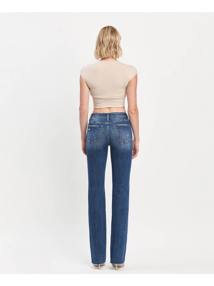 POPLAR PATH HIGH RISE RAW HEM BOOTCUT JEANS LV1485 for wholesale on Faire