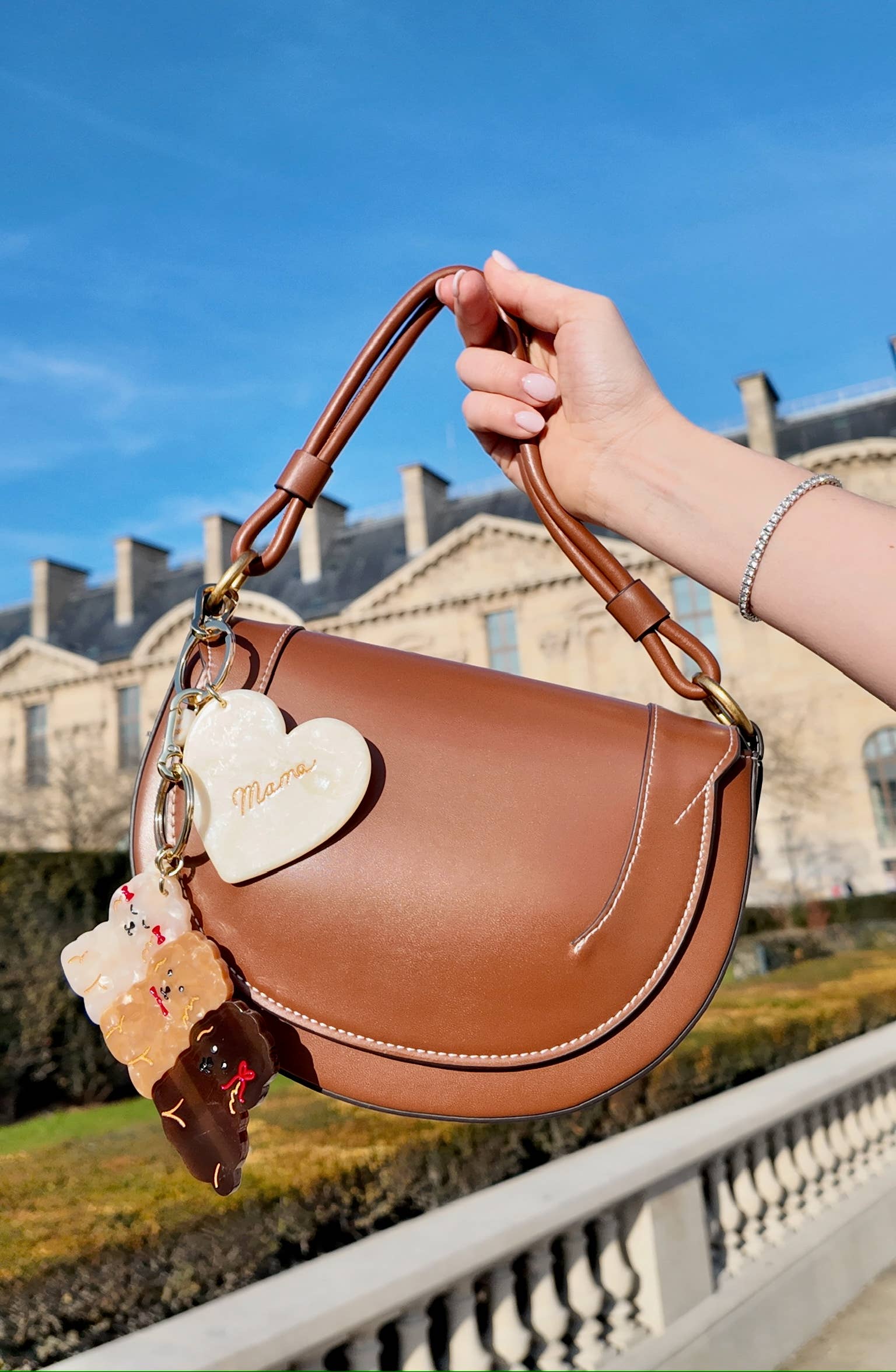 Solar Eclipse - Wholesale Keychain - Women's - Hand-painted Mama Heart Acetate Bag Charm + Keychain3