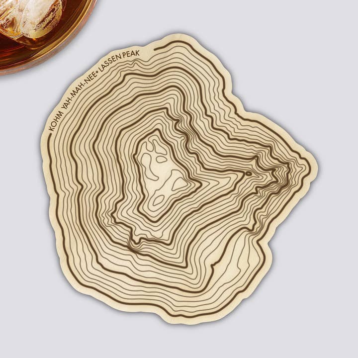 Lassen Peak Topography Dessous de verre - Simple pour la vente par SML | Simple Modern Living