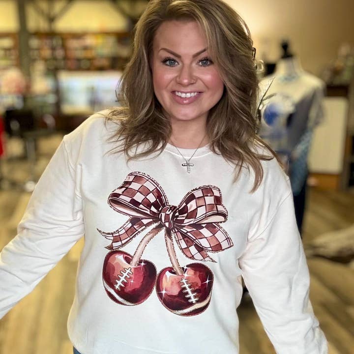 Fußballsaison-Sweatshirt: Kirschrot, Spieltag-Stil für den Großhandel von Southern Rheas