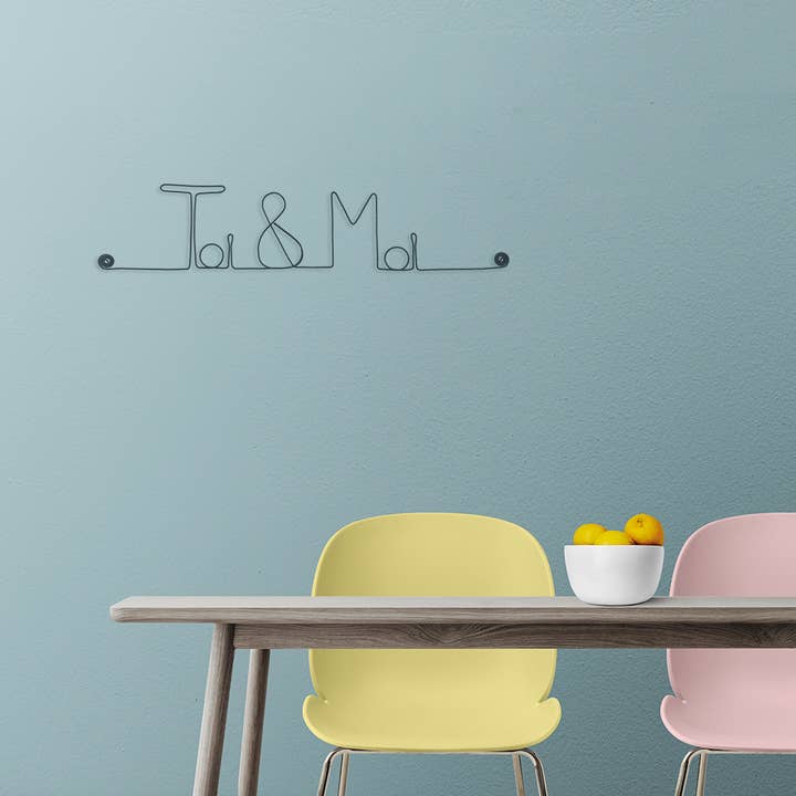 Bijoux de Mur - Wholesale Wall Accent - Wire Wall Decor - You & Me - Valentine's Day