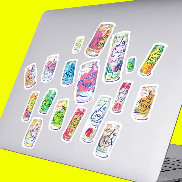 La Croix Vinyl Stickers for wholesale by Amy Blue Illustration