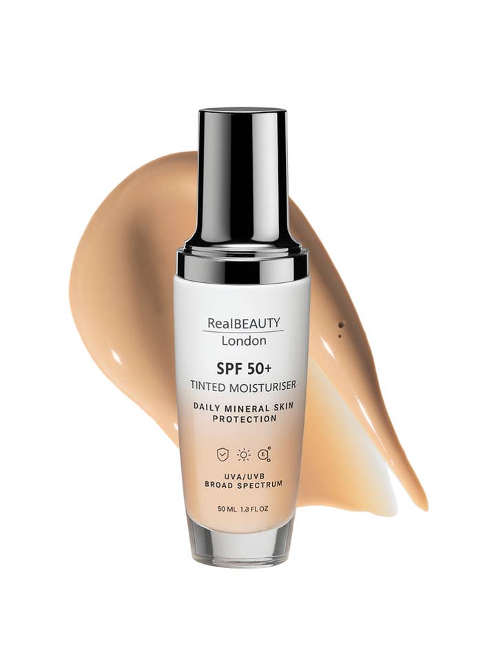 SPF 50 Tinted Face Moisturiser for wholesale by Real Beauty London