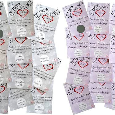 Tendance Cadeau - Vente Jeux de cartes - 24 cartes à gratter jeu de mariage original jeu des 12 mois