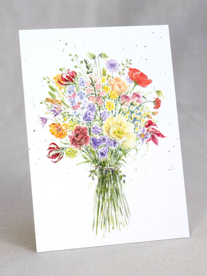 Carte postale bouquet de fleurs pour la vente par Jona Art