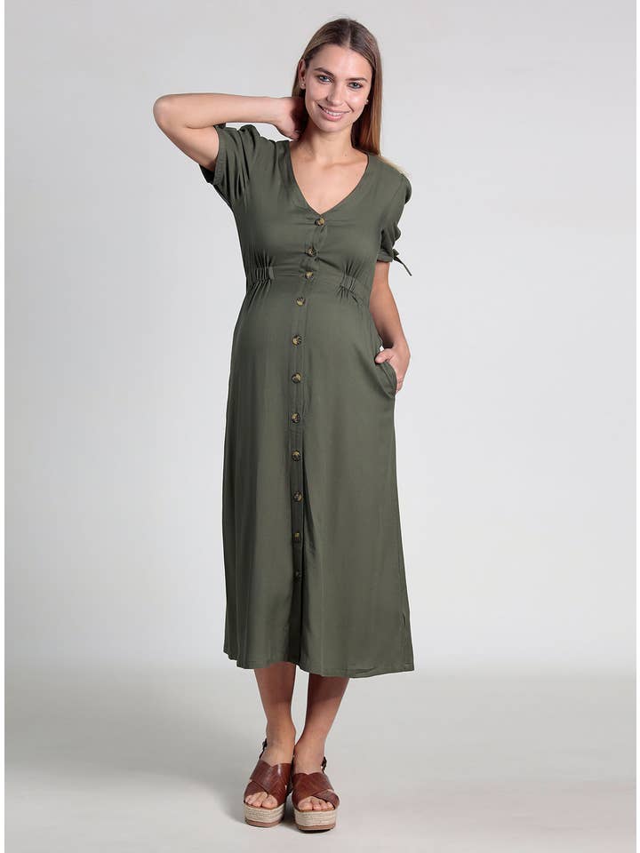 Ohma Barcelona - Wholesale Dress - Maternity - Nursing Dress With Knots On Sleeves1