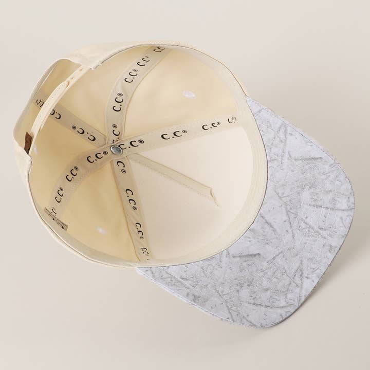 Two Tone Neutral Color WHITE CAMO Trucker Hat for wholesale on Faire5