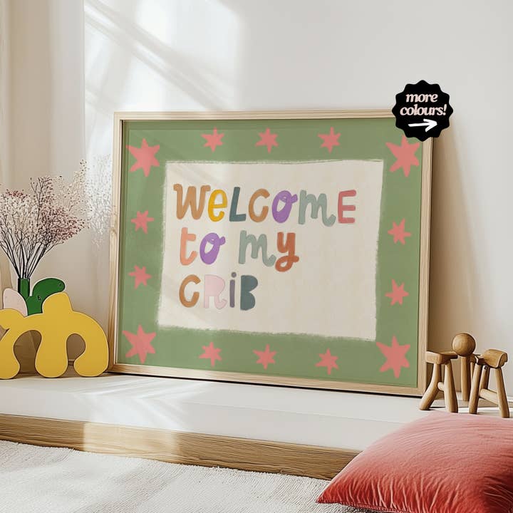 Lara and Kin - Wholesale Art print – Kids & baby - welcome to my crib print, nursery, playroom, decor, boy1