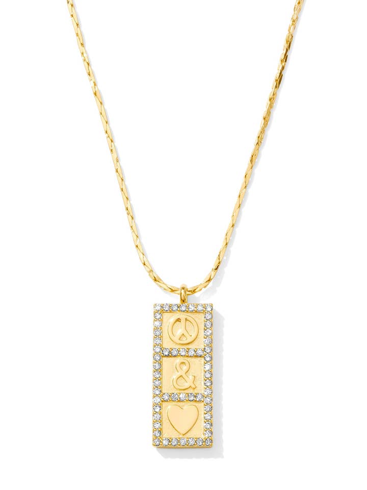 Good Vibes Dog Tag Diamond Necklace for wholesale by ZAXIE by Stefanie Taylor