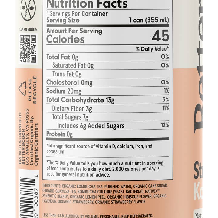 Better Booch - Wholesale Kombucha - Strawberry Lemonade (12oz Can - 12 Pack)1