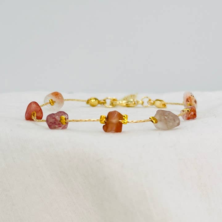 Cobra Chain Bracelet Agate Stone Adjustable for wholesale by Loli