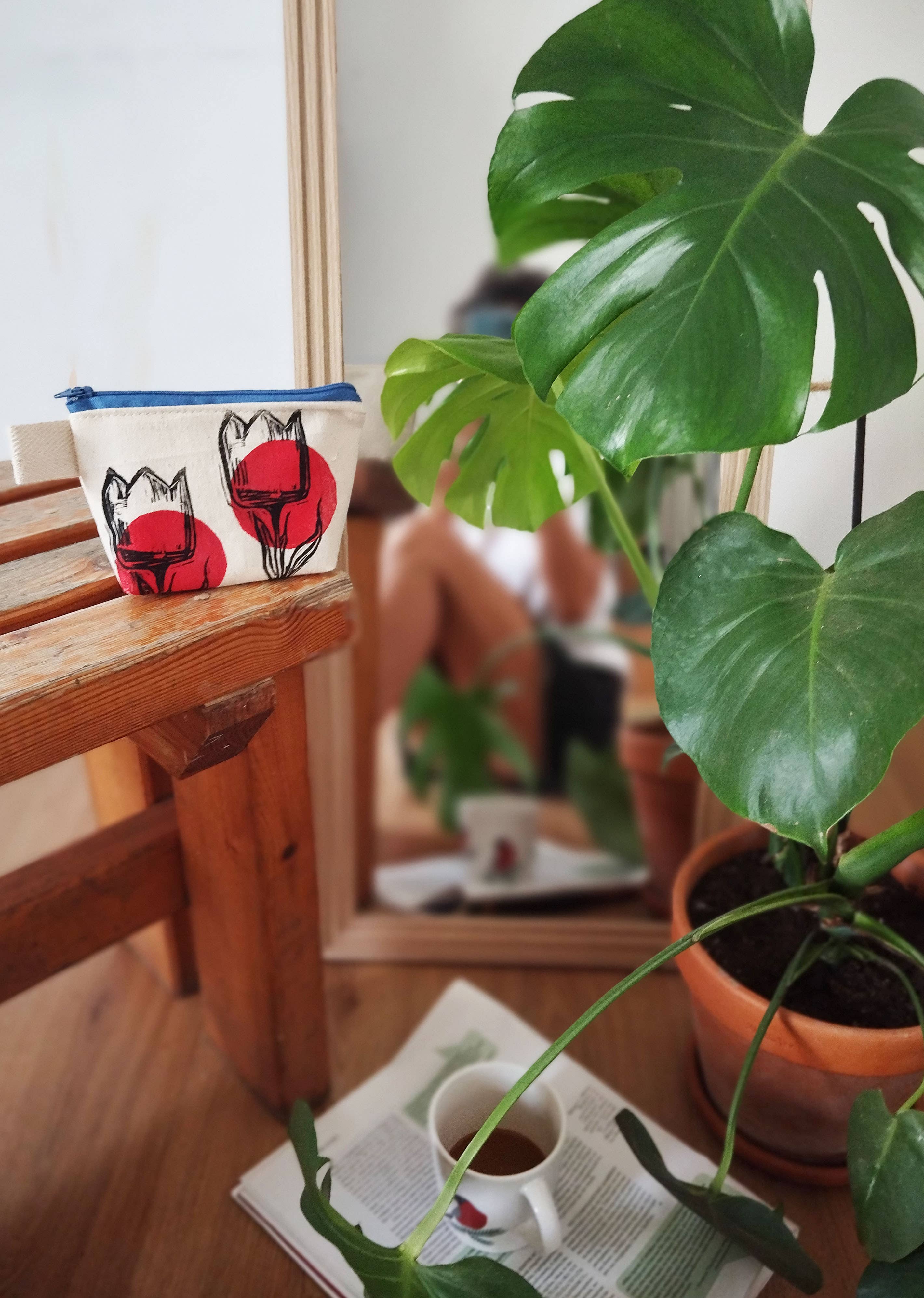 The Ink Job - Wholesale Pouch - Women's - Red Tulip Canvas Pouch1