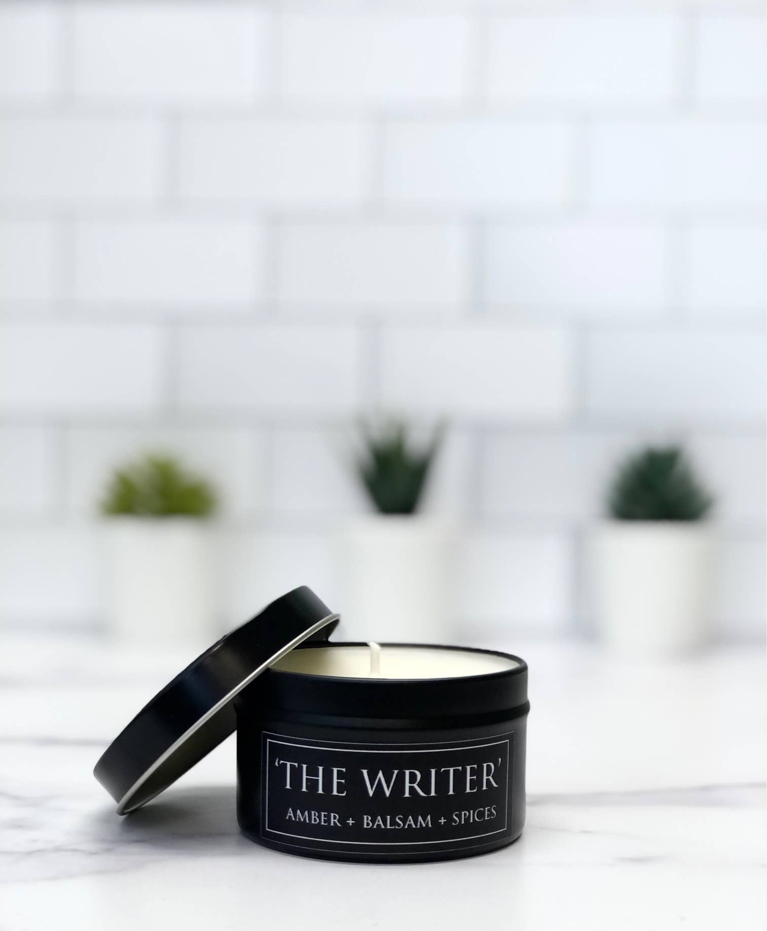Fly Paper Products - Wholesale Travel Candles - The Writer 4oz Candle Amber + Balsam + Spices4