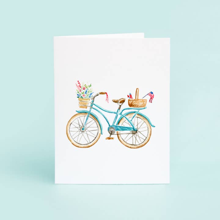 Taylor Paladino - Wholesale Everyday Greeting Card - Patriotic Bicycle