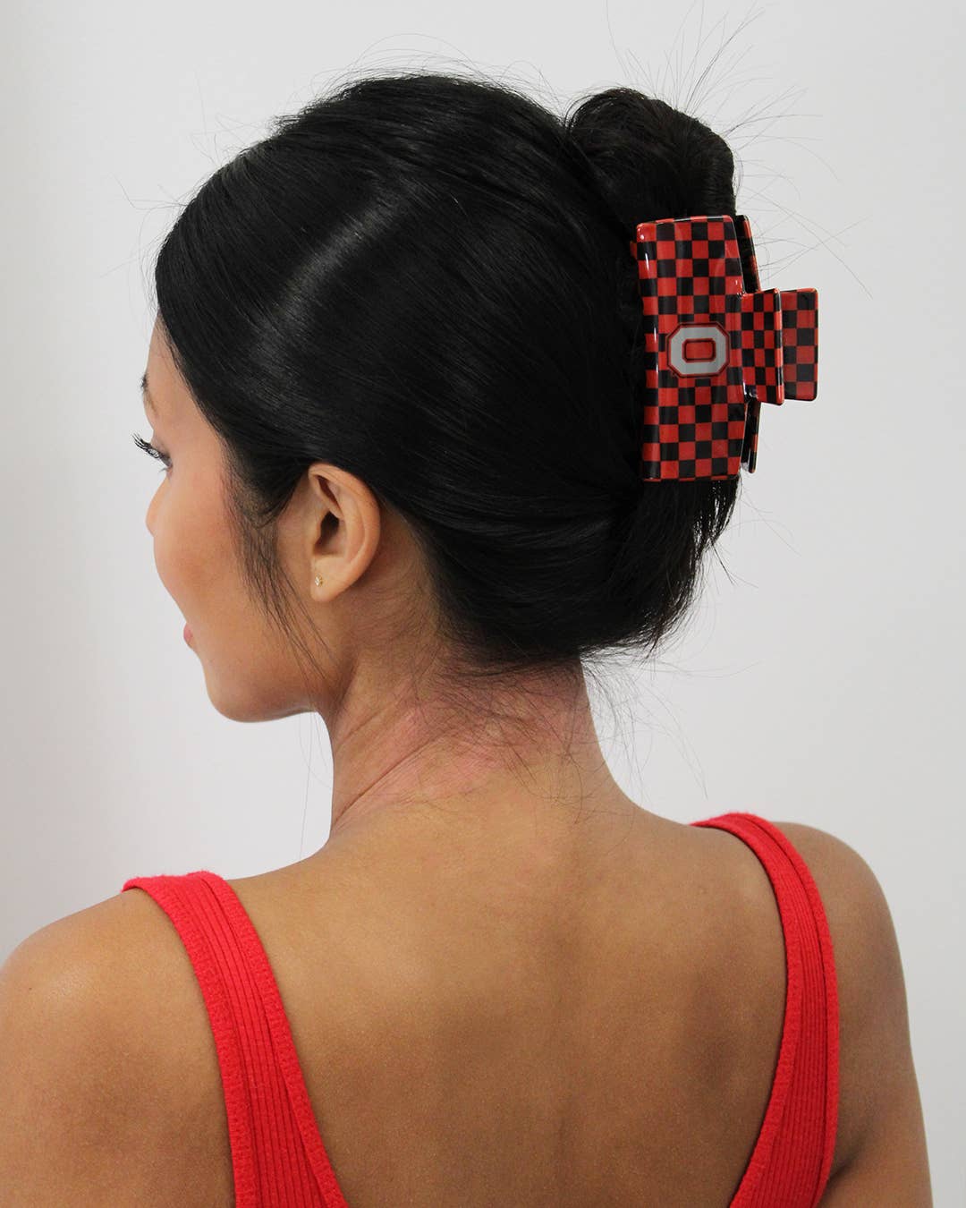 BANDED - Wholesale Hair Clip - Women's - Ohio State® Eco Checkered Block O - Logo Claw Clip2