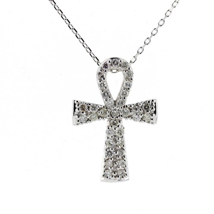 14KT White Gold Cross Diamond Pendant for wholesale by NYMAN JEWELERS