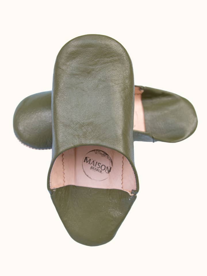 Maison Berber - Wholesale Slippers – Women's - Moroccan Babouche Slippers - Olive