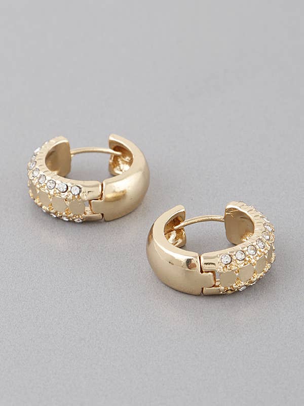 Créoles à moitié ornées de bijoux pour la vente par Shop Neighbors