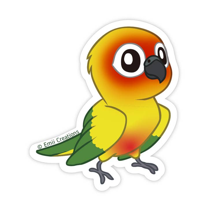 Emii Creations - Wholesale Sticker - Sun Conure Bird Vinyl Sticker2