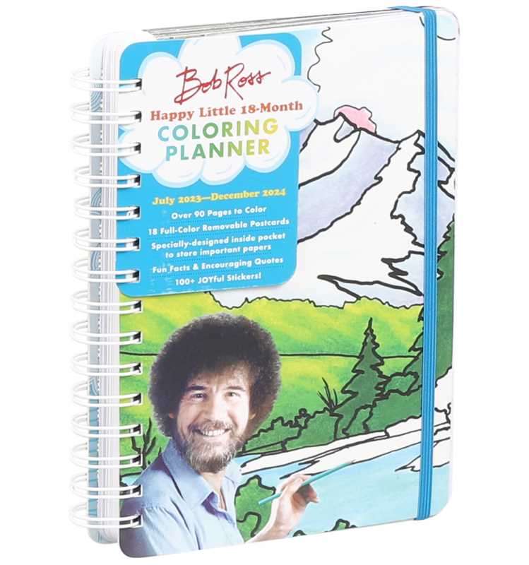 Simon & Schuster - Wholesale Coloring & Activity Book - Adult - Bob Ross Happy Little 18-Month Coloring Planner by Editors of Thunder Bay Press1