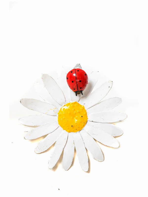 METALEN DAISY HANGEND ROOD LIEVEHEERSBEESTJE voor wholesale door Zimba-Arts