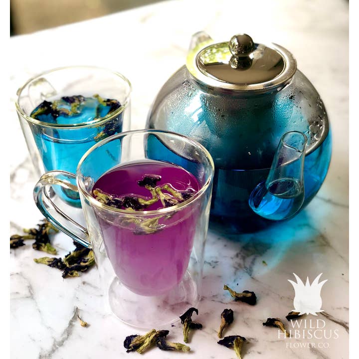 Wild Hibiscus Flower Company - Wholesale Loose Tea - Whole Butterfly Pea Flowers, 2.2lb/1kg Pouch