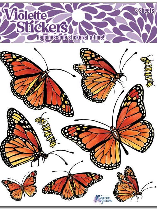 K145 Monarchvlinder Stickers voor wholesale door Violette Stickers