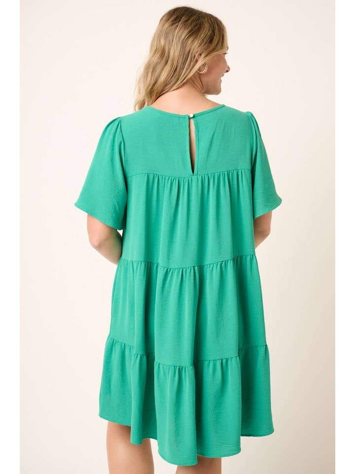 mittoshop – Großhandel Kleid – Damen – PLUS AIRFLOW MINIKLEID MIT RÜSCHENSTUFEN UND KURZEN ÄRMELN3