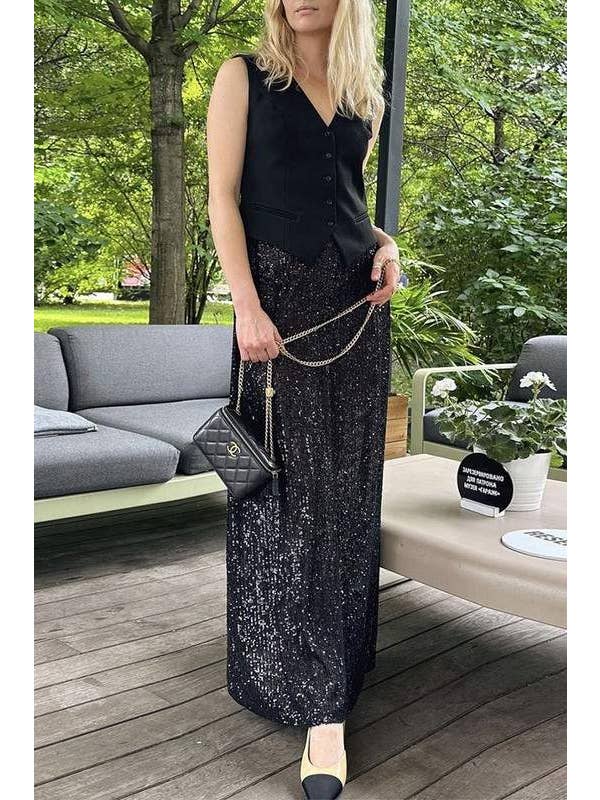 Queen Fashion - Wholesale Rok - Dames - lange rok met pailletten