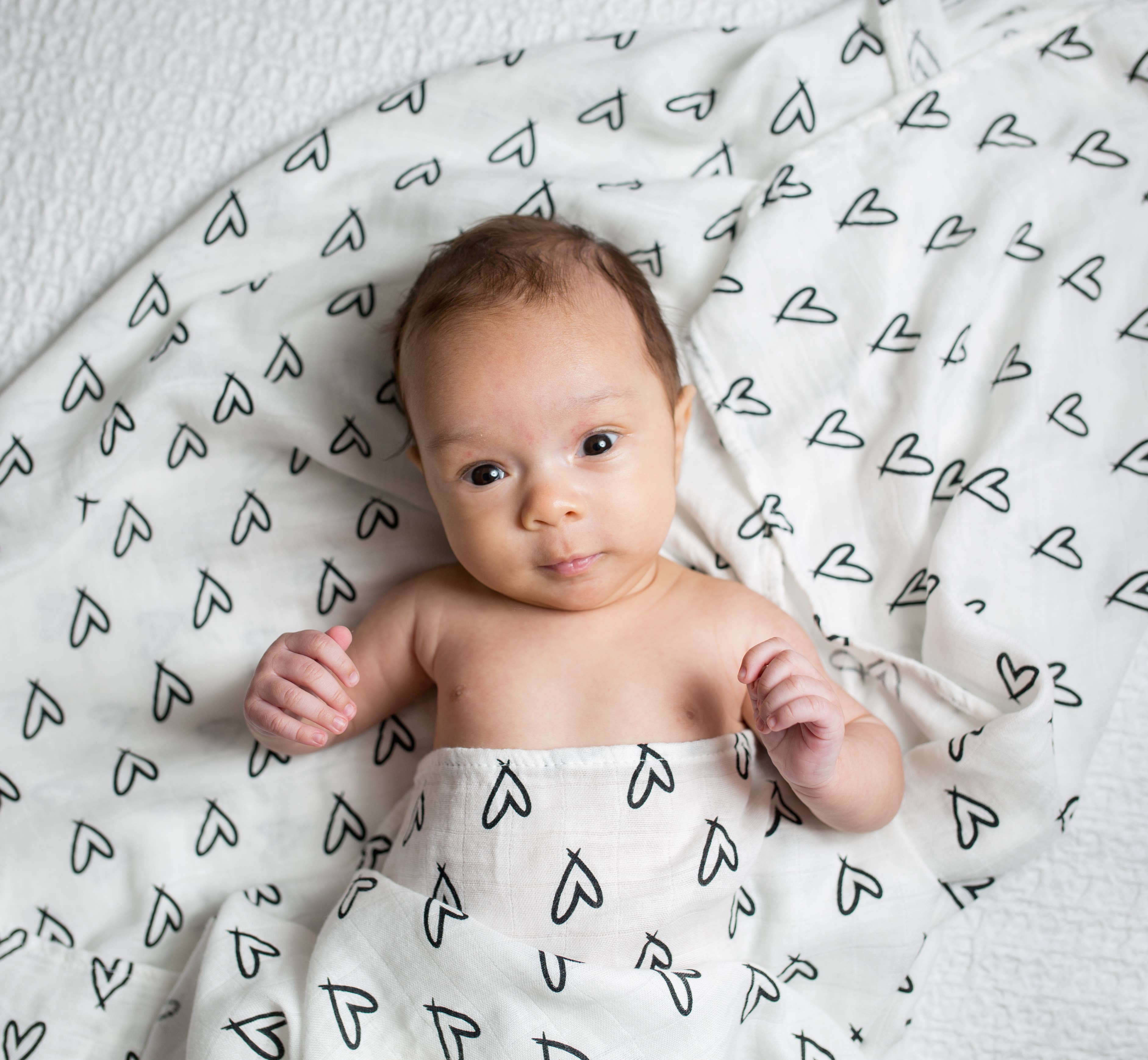 Lulujo Baby - Wholesale Swaddle - Baby - Muslin Bamboo Swaddle Blanket – Messy Hearts5