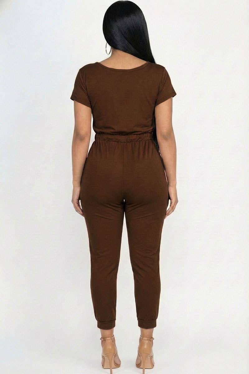 CAPELLA APPAREL - Wholesale Jumpsuit - Women's - Two-way Shoulder Drawstring Jumpsuit15