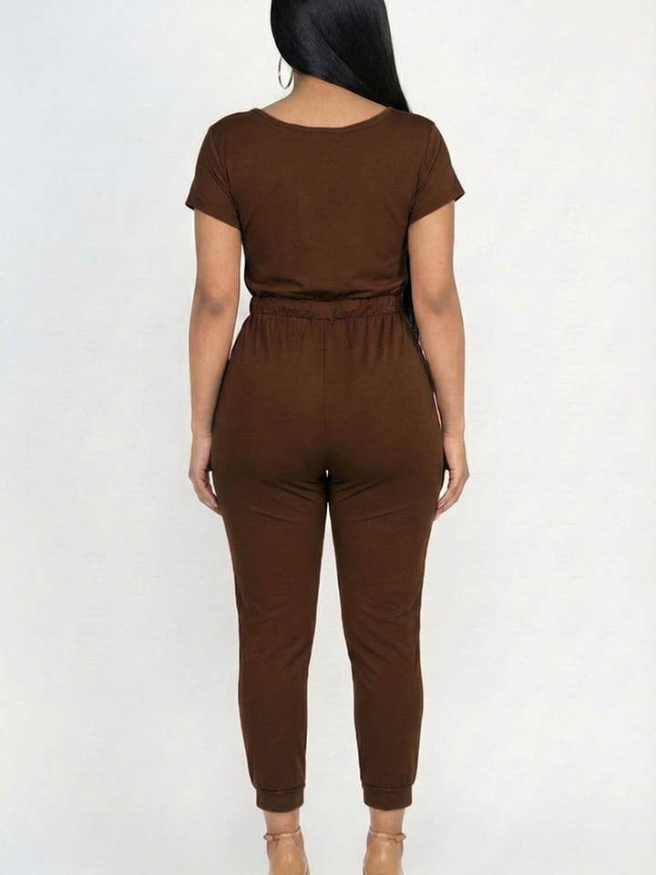 CAPELLA APPAREL - Wholesale Jumpsuit - Women's - Two-way Shoulder Drawstring Jumpsuit15