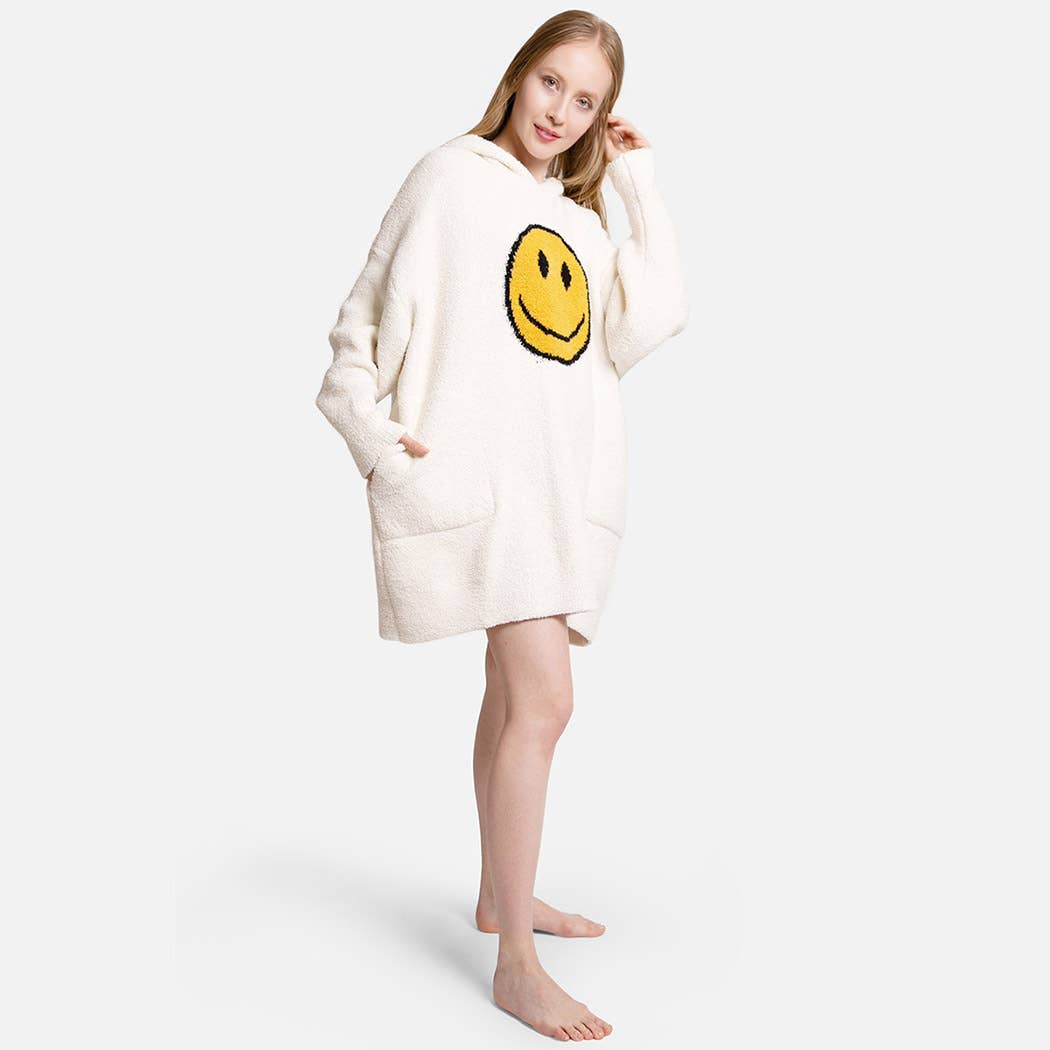 Fashion City - Wholesale Hoodie - Women's - Hooded Happy Face Snuggie with Pocket10