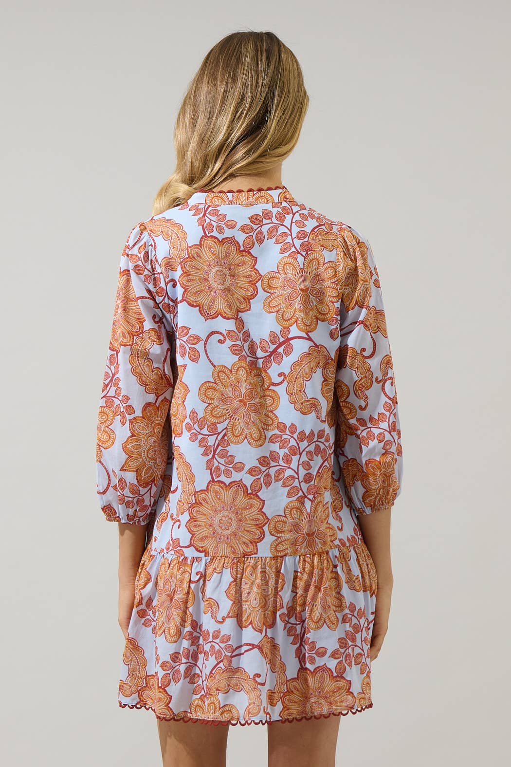 BROWN BLU Siany Floral Yamila Ruffle Mini Dress for wholesale on Faire1