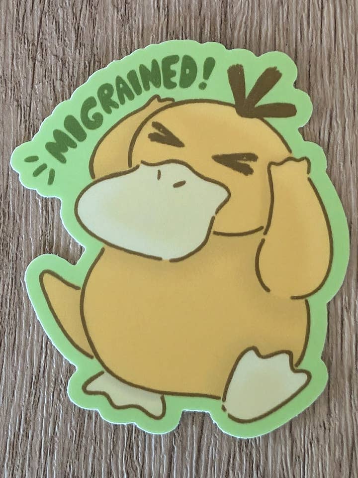 Autocollant en vinyle de jeu Nintendo Pokémon mignon - Migraine de Psykokwak pour la vente par Sadsquatch