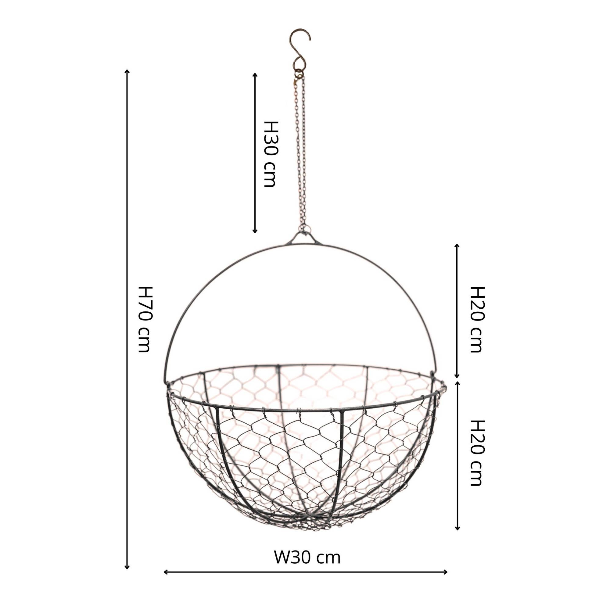 Ivyline – wholesale Hanging planter – Outdoor Hanging Wired Netted Basket H40cm D40cm0