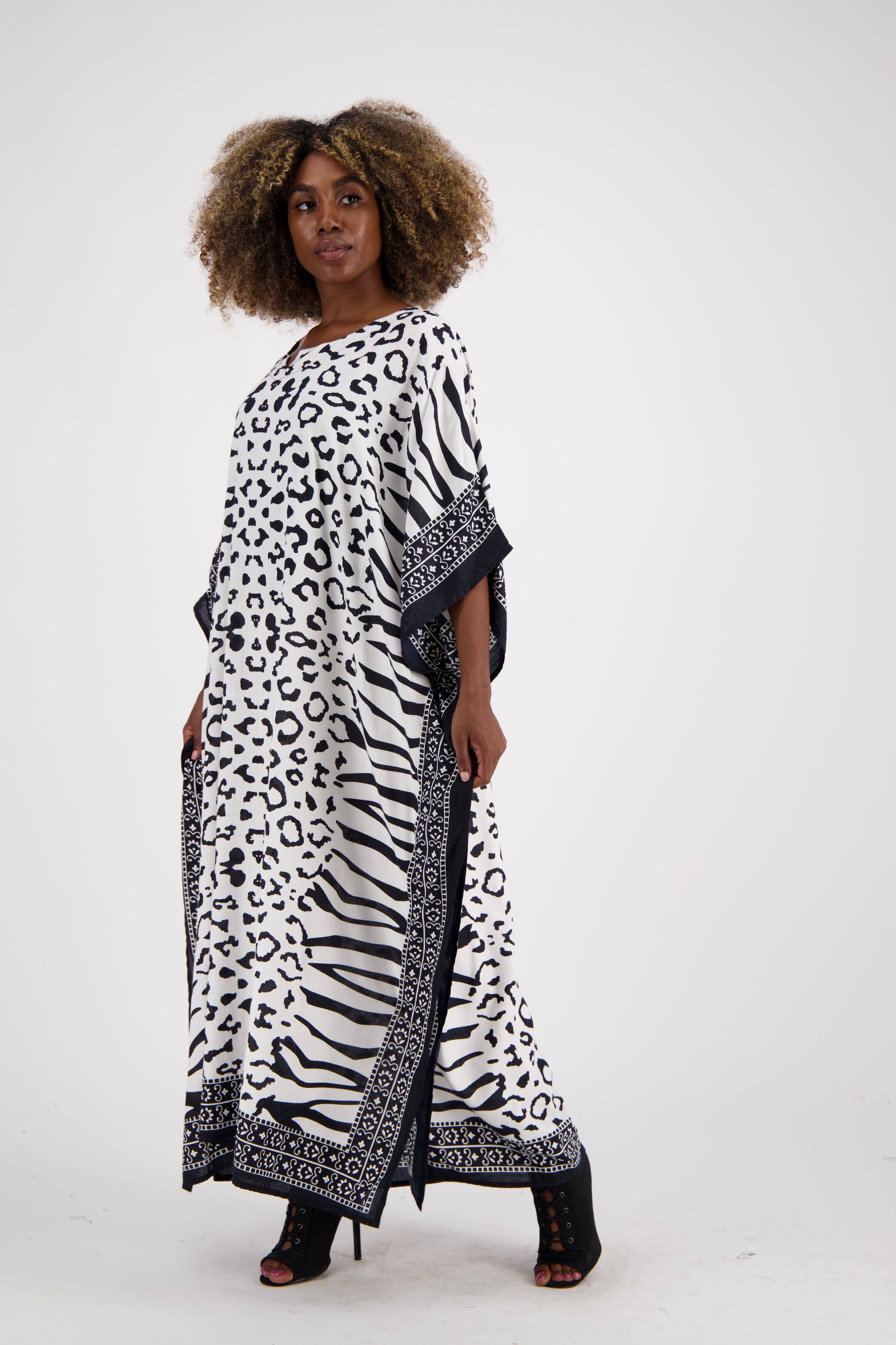 Assorted Zebra Print Kaftan KAF-1042 for wholesale on Faire5