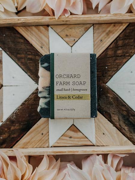 4.5oz Litsea Cedar Soap Bar for wholesale by Orchard Farm Soap