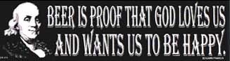 Gypsy Rose - Wholesale Sticker - Benjamin Franklin Quote Beer Is Proof That God Loves Us0