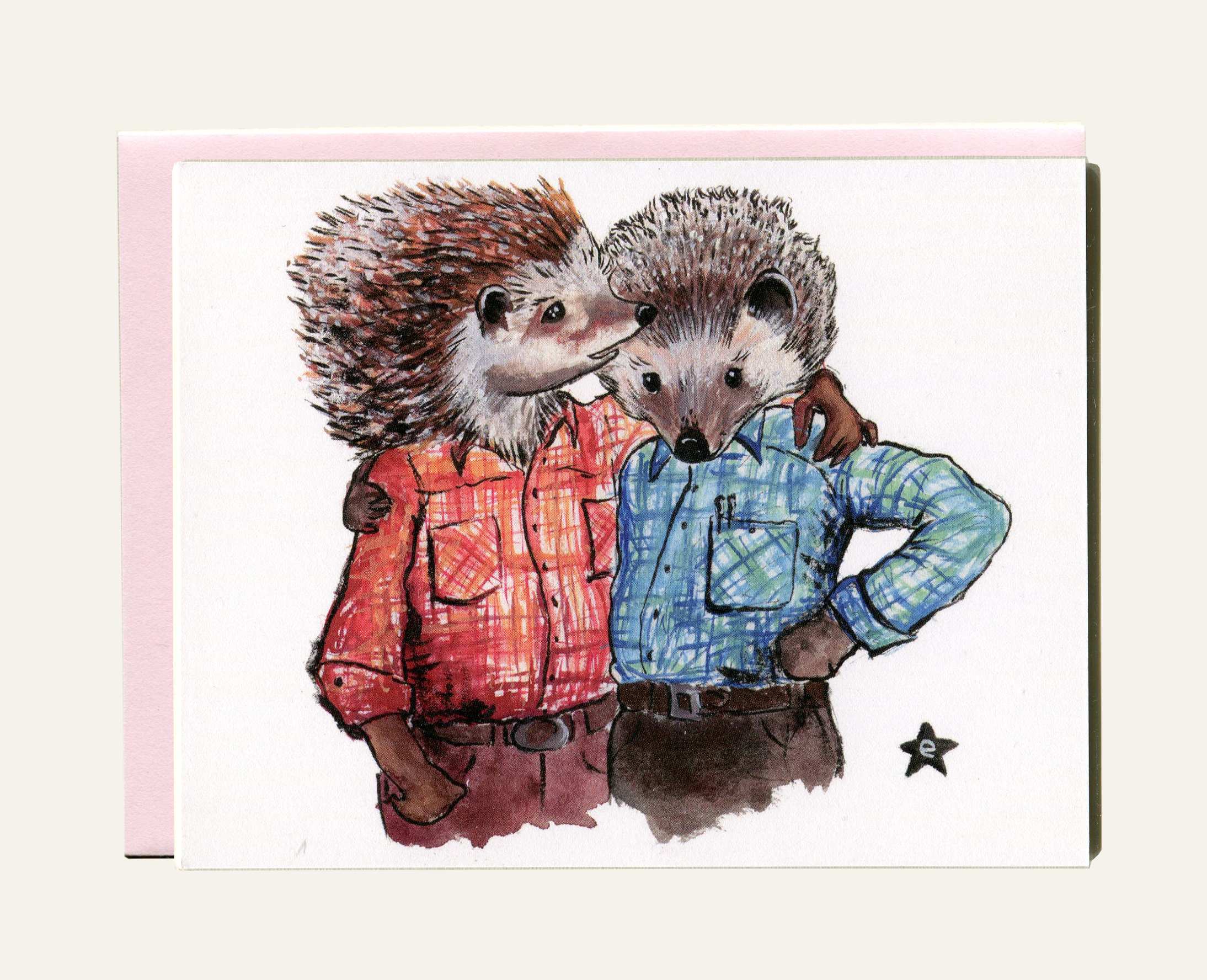 Darling Illustrations - Wholesale Love Card - Quill You Be Mine? - Hedgehog Notecard2