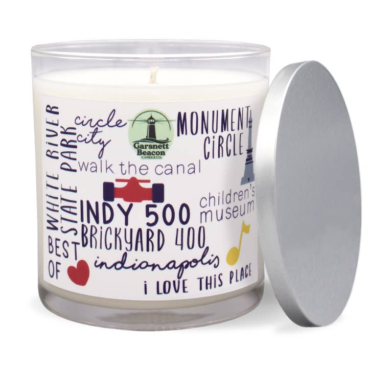 Indianapolis Indiana - Things to Do Scented Candle for wholesale by Garsnett Beacon Candle Co.